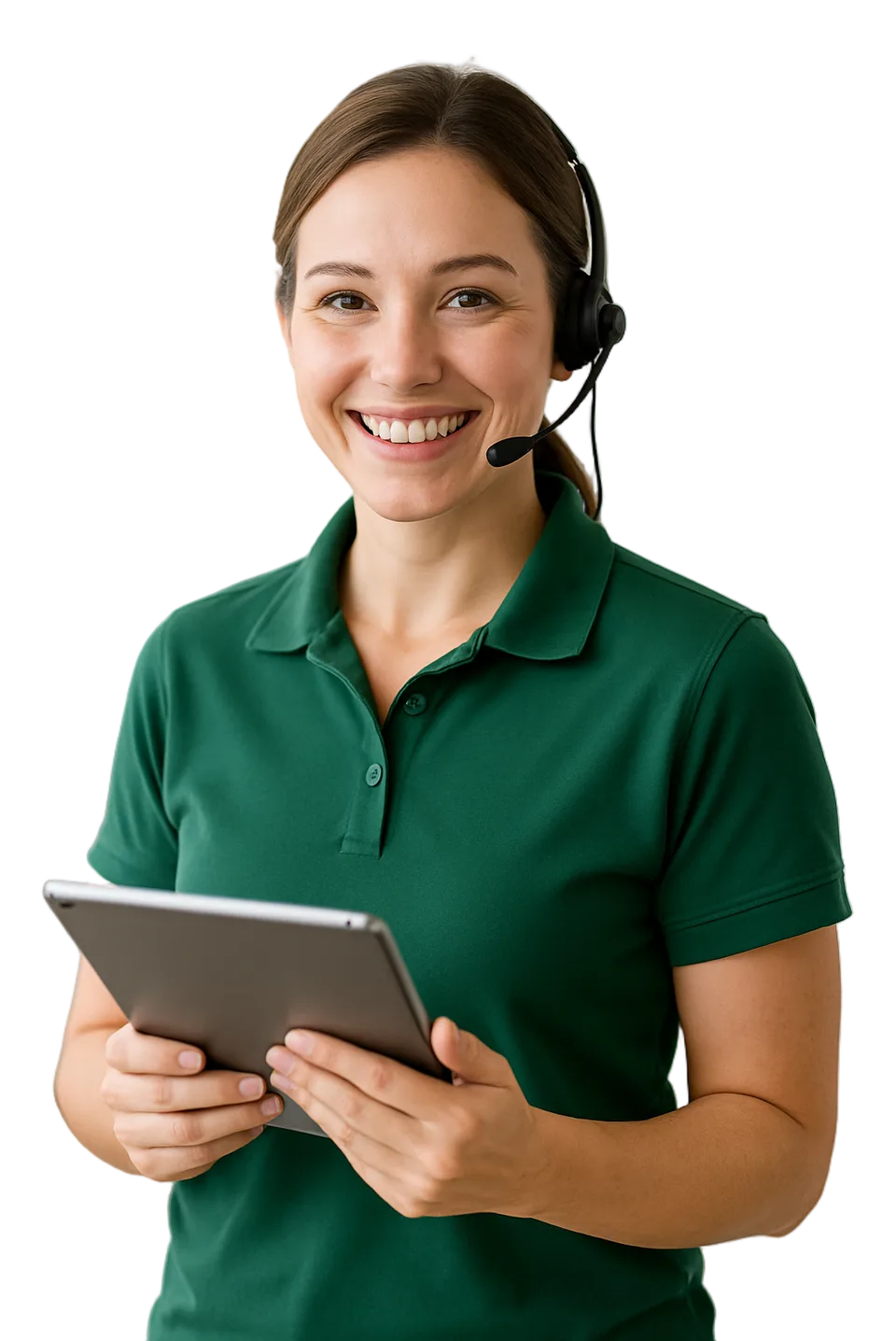 A Pharmsource support representative wearing a headset