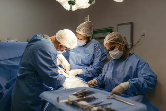 A surgical team at work